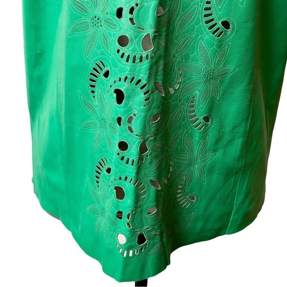 DROMe Green Lamb Leather Sleeveless Cutout Top XS | Italian Designer Luxury - Picture 4 of 16